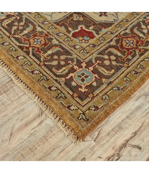 Feizy USTAD 6112F IN GOLD/BROWN 2' x 3' Sample Area Rug