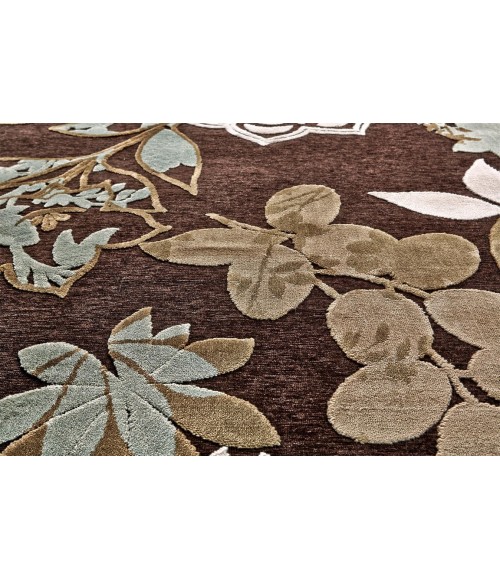 SAPHIR MAH Rug Feizy SAPHIR MAH 3111F IN DARK CHOCOLATE/SAGE 2' 2" x 4' Area Rug