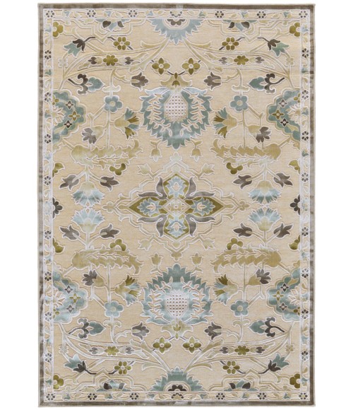 SAPHIR MAH Rug Feizy SAPHIR MAH 3464F IN CREAM/SPA BLUE 2' 2" x 4' Area Rug