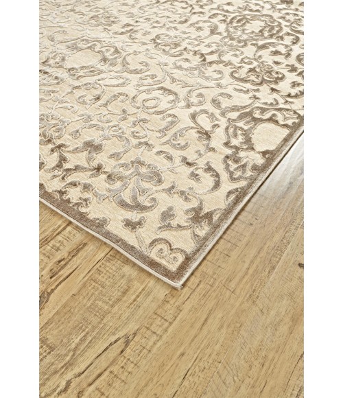 Feizy SAPHIR ZAM 3115F IN CREAM/GRAY 2' 6" x 8' Runner Area Rug