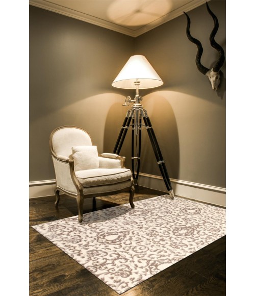 Feizy SAPHIR ZAM 3115F IN CREAM/GRAY 2' 2" x 4' Area Rug