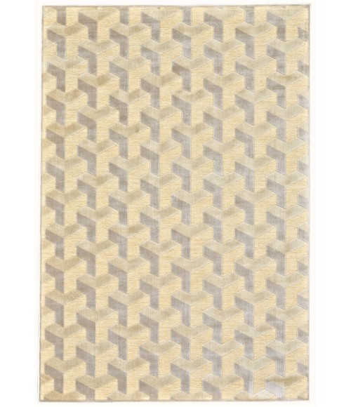 Feizy SAPHIR ZAM 3253F IN CREAM/SILVER 5' 3" X 7' 6" Area Rug