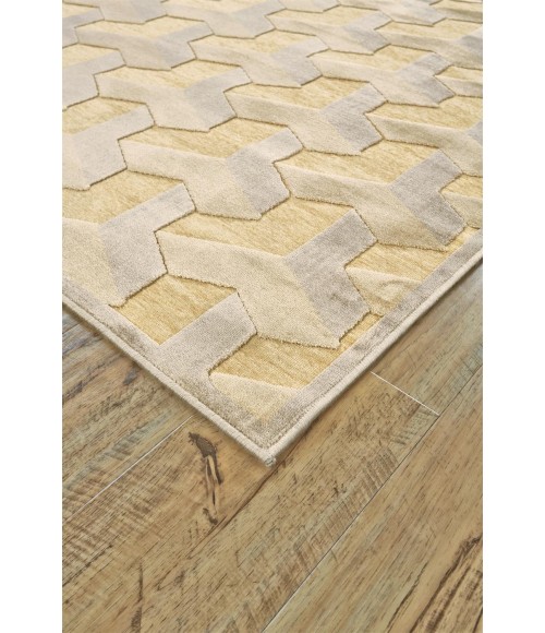 Feizy SAPHIR ZAM 3253F IN CREAM/SILVER 5' 3" X 7' 6" Area Rug