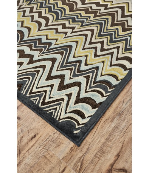 SAPHIR CABO Rug Feizy SAPHIR CABO 3191F IN DARK CHOCOLATE/AQUA 5' 3" X 7' 6" Area Rug