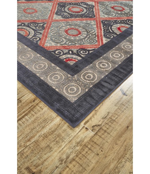 SAPHIR OBZEED Rug Feizy SAPHIR OBZEED 3256F IN CREAM/CHARCOAL 2' 6" x 8' Runner Area Rug