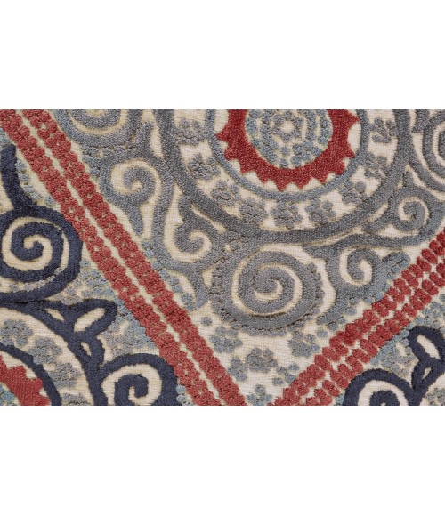 SAPHIR OBZEED Rug Feizy SAPHIR OBZEED 3256F IN CREAM/CHARCOAL 2' 6" x 8' Runner Area Rug