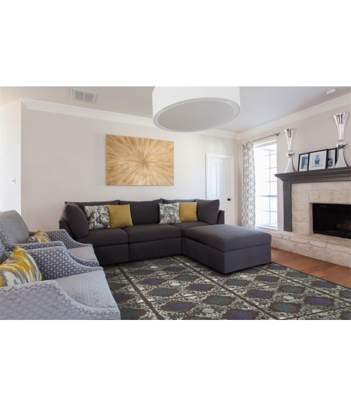 SAPHIR CALLO Rug Feizy SAPHIR CALLO 3258F IN DARK GRAY/CHARCOAL 5' 3" X 7' 6" Area Rug
