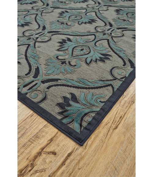 SAPHIR YARDLEY Rug Feizy SAPHIR YARDLEY 3658F IN PEWTER/CHARCOAL 5' 3" X 7' 6" Area Rug