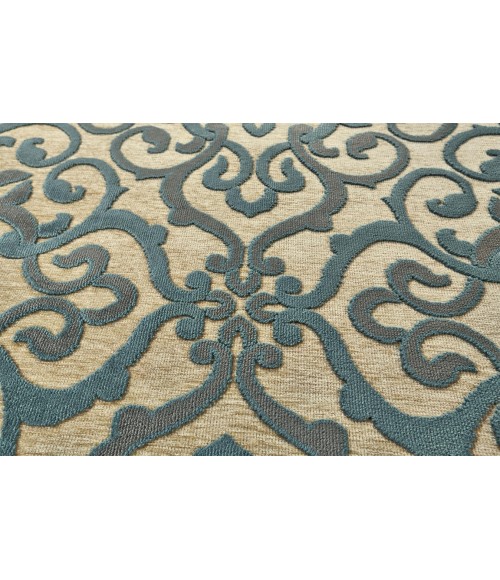 Feizy SAPHIR YARDLEY 3659F IN CREAM/MARINE 5' 3" X 7' 6" Area Rug