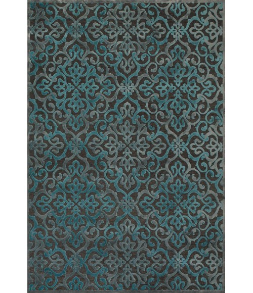 Feizy SAPHIR YARDLEY 3659F IN DARK GRAY/MARINE 2' 2" x 4' Area Rug