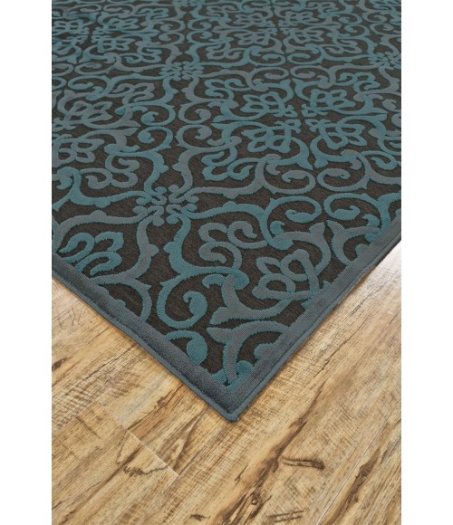 SAPHIR YARDLEY Rug Feizy SAPHIR YARDLEY 3659F IN DARK GRAY/MARINE 2' 2" x 4' Area Rug