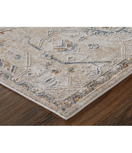 Feizy Pasha BEIGE/BLUE PAS39M6F 7 ft. 10 in. X 10 ft. 3 in. Rectangle Rug
