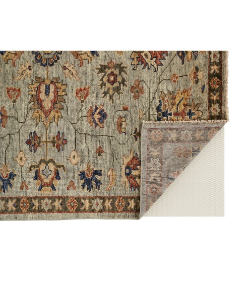 Feizy Carrington GREEN GRAY Rug 9826503F 9 ft. 6 in. X 13 ft. 6 in. Rectangle - Rugs Town Feizy Carrington GREEN GRAY 9826503F 9 ft. 6 in. X 13 ft. 6 in. Rectangle Rug