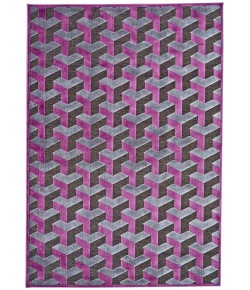 Feizy Saphir Rubus 3253F DARK GRAY/RASPBERRY Area Rug 2 ft. 6 X 8 ft. Rectangle