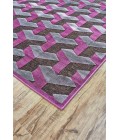 SAPHIR RUBUS Rug Feizy SAPHIR RUBUS 3253F IN DARK GRAY/RASPBERRY 5' 3" X 7' 6" Area Rug