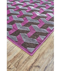 Feizy Saphir Rubus 3253F DARK GRAY/RASPBERRY Area Rug 2 ft. 6 X 8 ft. Rectangle