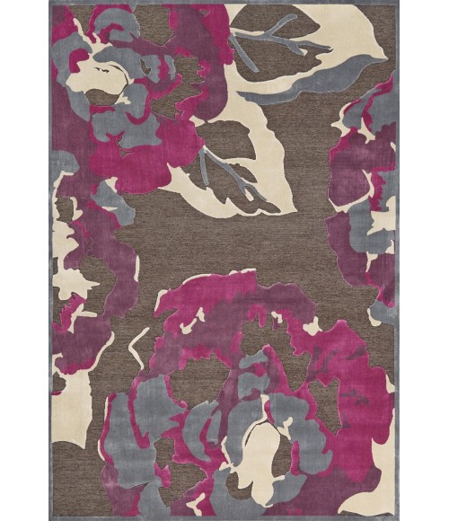 SAPHIR RUBUS Rug Feizy SAPHIR RUBUS 3360F IN DARK GRAY/RASPBERRY 2' 6" x 8' Runner Area Rug