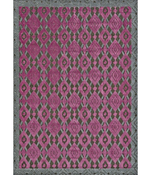 SAPHIR RUBUS Rug Feizy SAPHIR RUBUS 3361F IN DARK GRAY/RASPBERRY 5' 3" X 7' 6" Area Rug