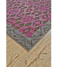 Feizy SAPHIR RUBUS 3361F IN DARK GRAY/RASPBERRY 5' 3" X 7' 6" Area Rug