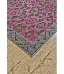 Feizy Saphir Rubus 3361F DARK GRAY/RASPBERRY Area Rug 5 ft. 3 X 7 ft. 6 Rectangle