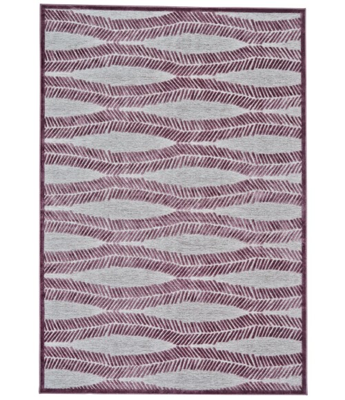 SAPHIR RUBUS Rug Feizy SAPHIR RUBUS 3371F IN PEWTER/RASPBERRY 7' 6" X 10' 6" Area Rug
