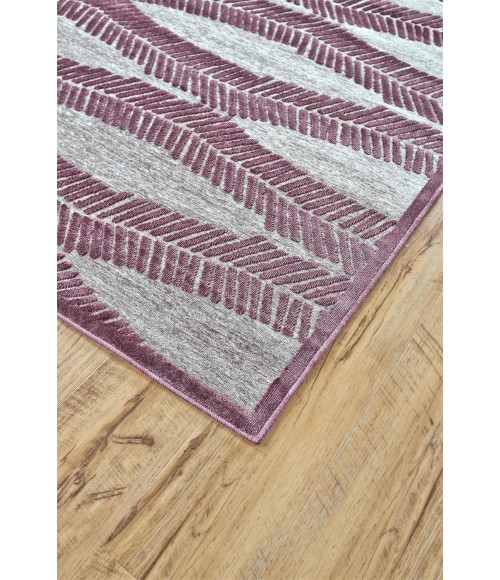 SAPHIR RUBUS Rug Feizy SAPHIR RUBUS 3371F IN PEWTER/RASPBERRY 7' 6" X 10' 6" Area Rug