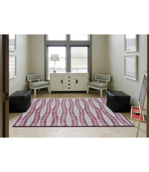 SAPHIR RUBUS Rug Feizy SAPHIR RUBUS 3371F IN PEWTER/RASPBERRY 7' 6" X 10' 6" Area Rug