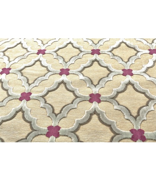 SAPHIR RUBUS Rug Feizy SAPHIR RUBUS 3372F IN CREAM/LIGHT SILVER 7' 6" X 10' 6" Area Rug