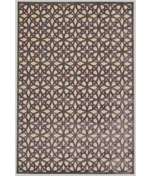 SAPHIR RUBUS Rug Feizy SAPHIR RUBUS 3373F IN CREAM/DARK GRAY 2' 2" x 4' Area Rug