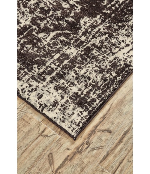 Feizy AZERI II 3845F IN DARK CHOCOLATE/ECRU 2' 2" x 4' Area Rug