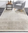 AZERI LLL Rug Feizy AZERI LLL 3844F IN CREAM/GRAY 1' 8" X 2' 10" Sample Area Rug