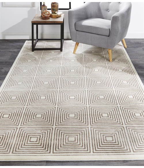 AZERI LLL Rug Feizy AZERI LLL 3844F IN CREAM/GRAY 1' 8" X 2' 10" Sample Area Rug