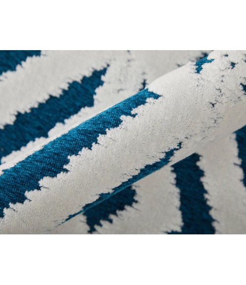 Feizy Saphir Mira TEAL/WHITE 6803490F 9 ft. 8 in. X 12 ft. 7 in. Rectangle Rug