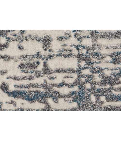 Feizy AKHARI 3677F IN GRAY/TURQUOISE 1' 8" X 2' 10" Sample Area Rug