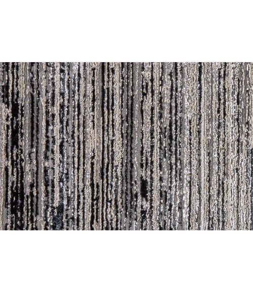 MICAH Rug Feizy MICAH 3337F IN BLACK/DARK GRAY 2' 10" X 7' 10" Runner Area Rug