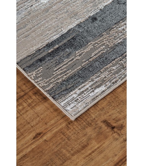 Feizy MICAH 3338F IN BLACK/SILVER 1' 8" X 2' 10" Sample Area Rug