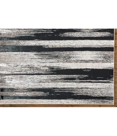 Feizy MICAH 3338F IN BLACK/SILVER 1' 8" X 2' 10" Sample Area Rug