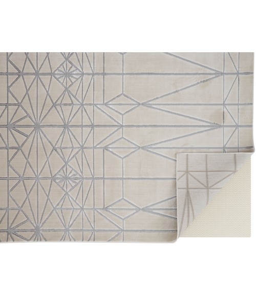 Feizy Micah IVORY/SILVER Rug 6943045F 5 ft. X 7 ft. Rectangle - Rugs Town Feizy Micah IVORY/SILVER 6943045F 5 ft. X 7 ft. Rectangle Rug