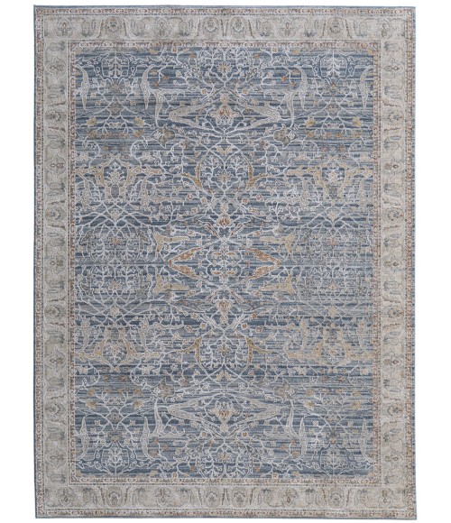 Feizy Pasha BLUE/IVORY PAS39M4F 6 ft. 7 in. X 9 ft. 6 in. Rectangle Rug