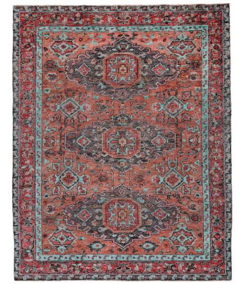 Feizy PIRAJ 6452F IN RUST/AQUA 7' 9" x 9' 9" Area Rug