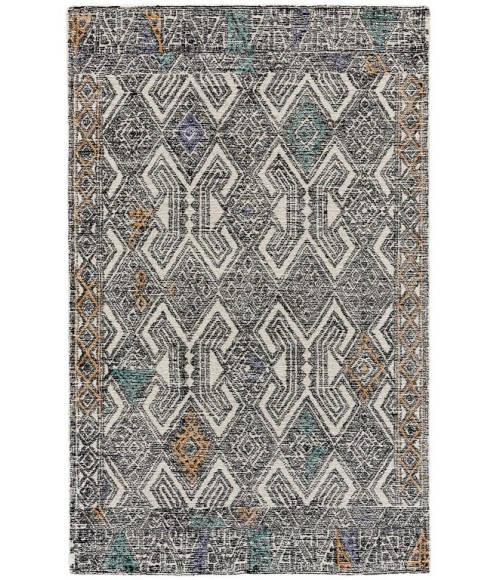 ARAZAD Rug Feizy ARAZAD 8479F IN BLACK/TANGERINE 8' x 8' Round Area Rug