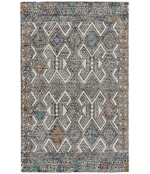 Feizy ARAZAD 8479F IN BLACK/TANGERINE 3' 6" x 5' 6" Area Rug