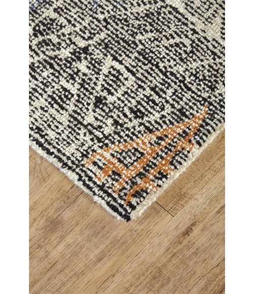ARAZAD Rug Feizy ARAZAD 8479F IN BLACK/TANGERINE 8' X 11' Area Rug