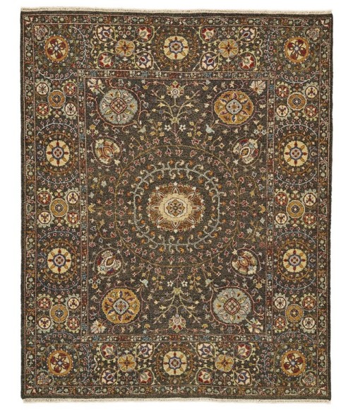 Feizy AMHERST 0758F IN CHARCOAL 3' 6" x 5' 6" Area Rug