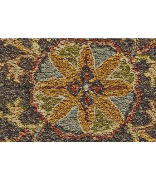 Feizy AMHERST 0758F IN CHARCOAL 3' 6" x 5' 6" Area Rug