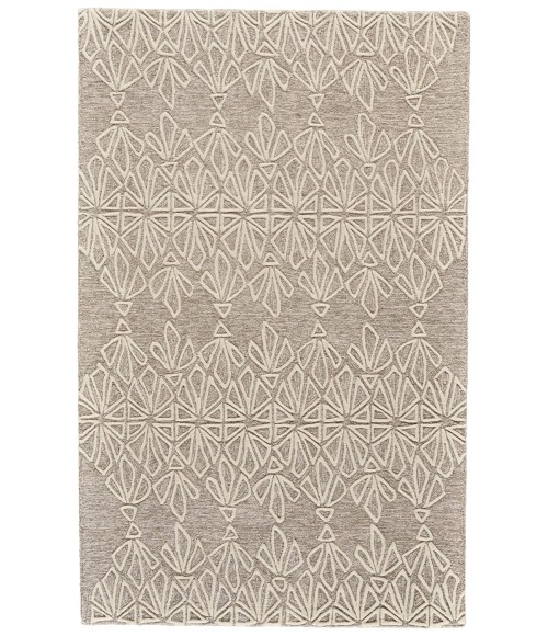 Feizy ENZO 8735F IN IVORY/TAUPE 2' 6" x 8' Runner Area Rug