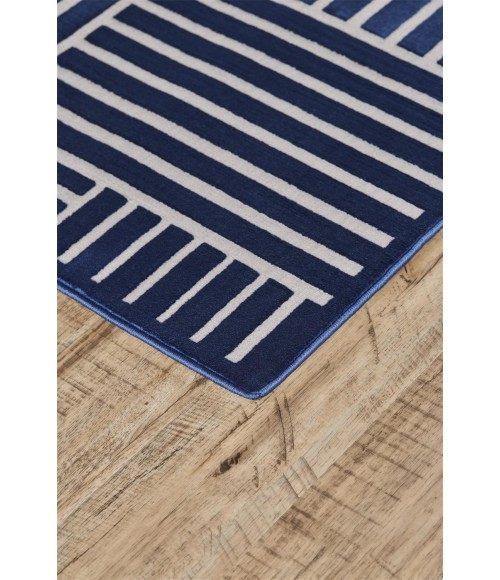 Feizy GASPAR 3836F IN NAVY/GRAY 1' 8" X 2' 10" Sample Area Rug