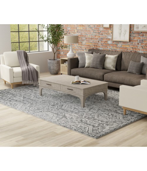 Feizy Belfort Gray/White 8698A27F 5 ft. X 8 ft. Rect. Rug
