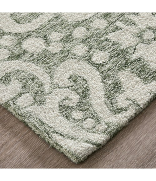 Feizy Belfort Ivory/Green 8698A28F 5 ft. X 8 ft. Rect. Rug