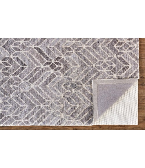 ASHER Rug Feizy ASHER 8769F IN GRAY/NATURAL 8' x 8' Round Area Rug